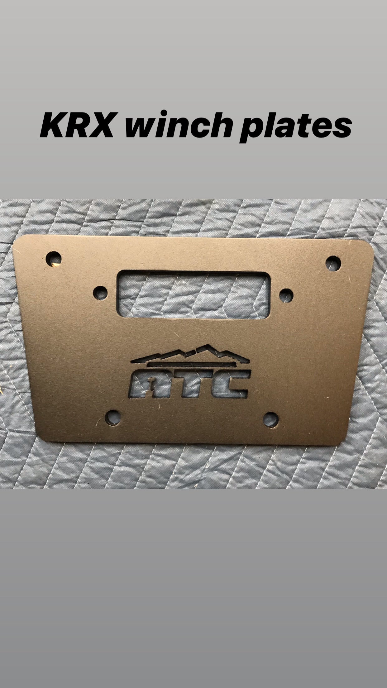 All Terrain Concepts KRX Winch Plate Black Powder Coat
