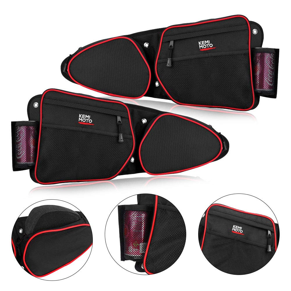 Kemimoto Front Door Bags with Knee Pad for Polaris RZR