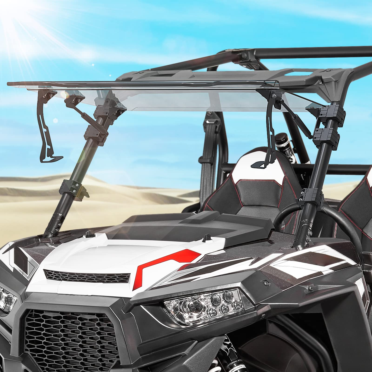 Kemimoto 4-IN-1 Flip Windshield for RZR XP 1000/900/Trail S