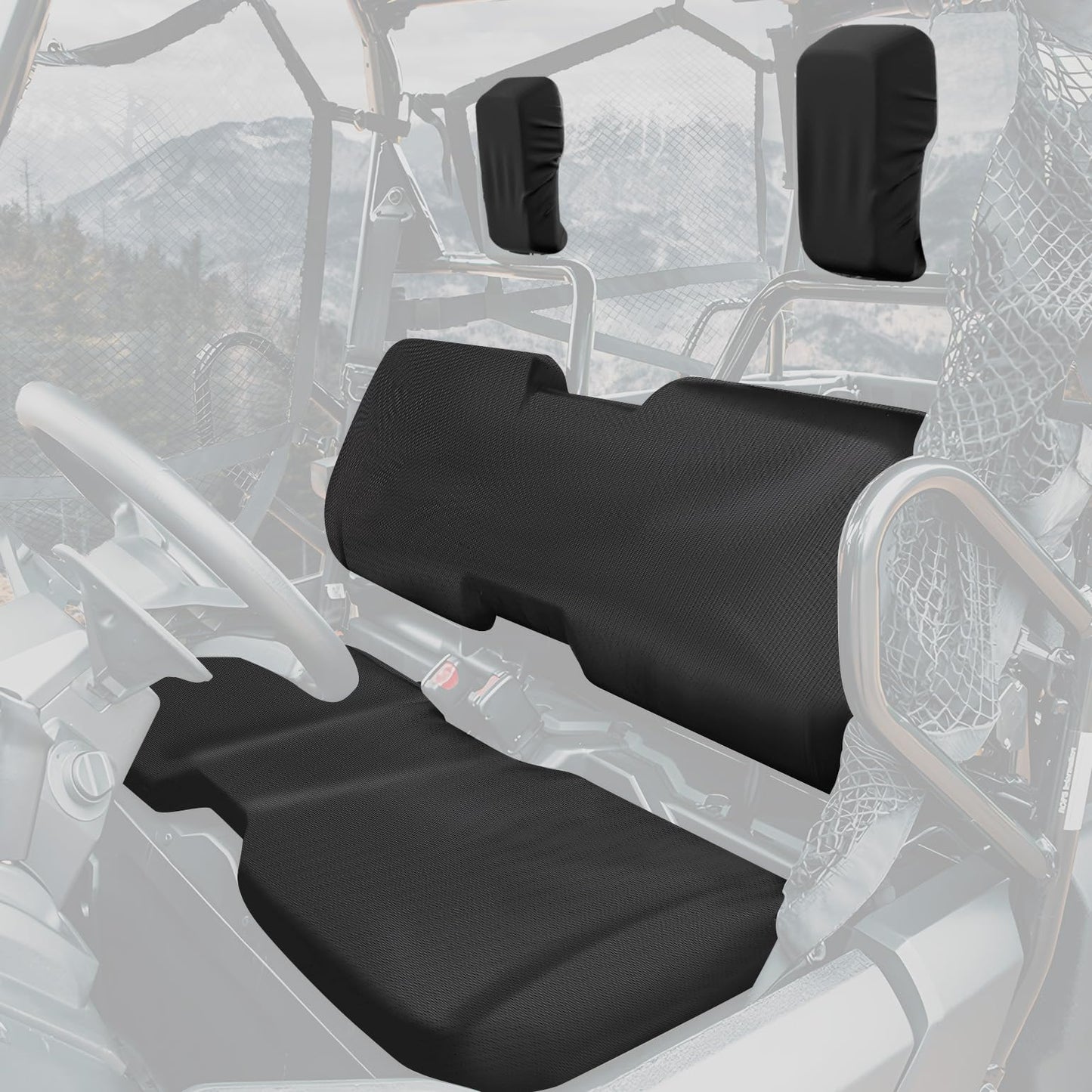 Kemimoto UV‑Resistant Seat Covers for Pioneer 700 700‑4 (Black)