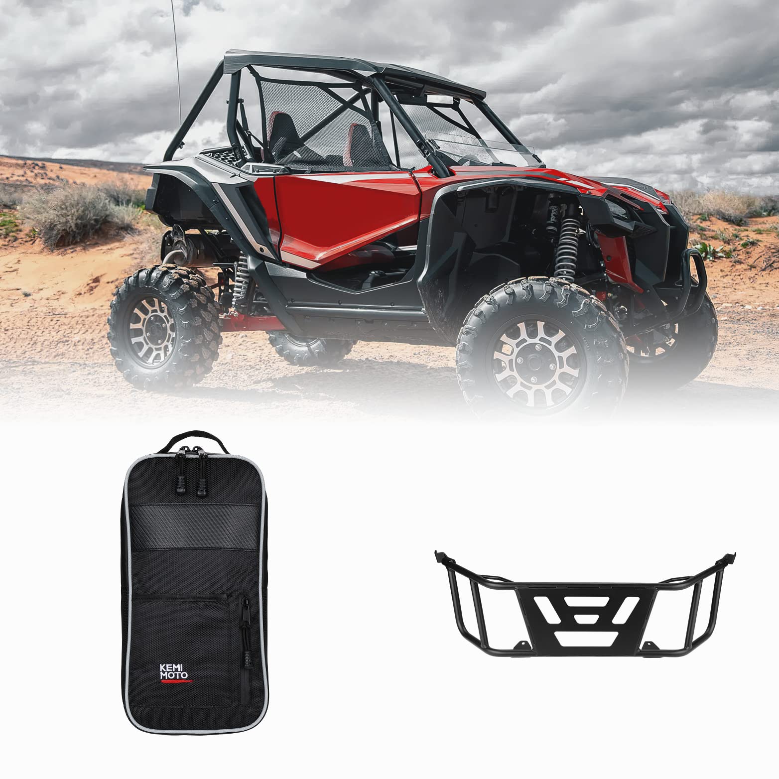 Kemimoto Tailgate Extender Center Storage Bag 2‑Pack for Honda Talon