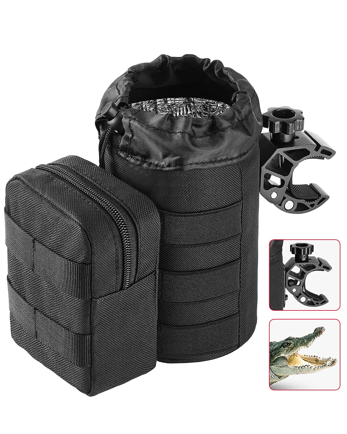 Kemimoto Oxford Fabric Cup Holder with Alligator Clamp for UTV