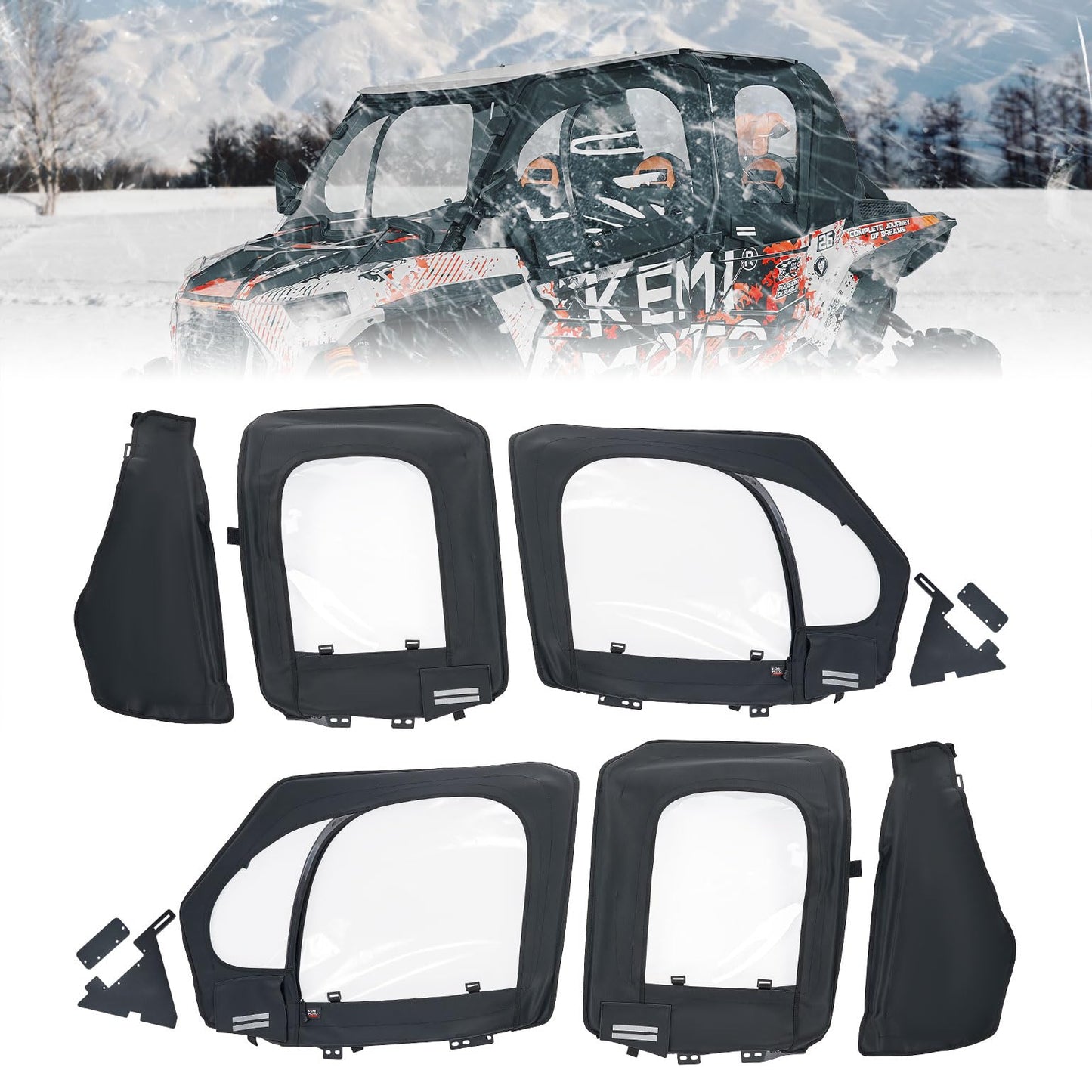 Kemimoto Soft Upper Door with Metal Frame Black