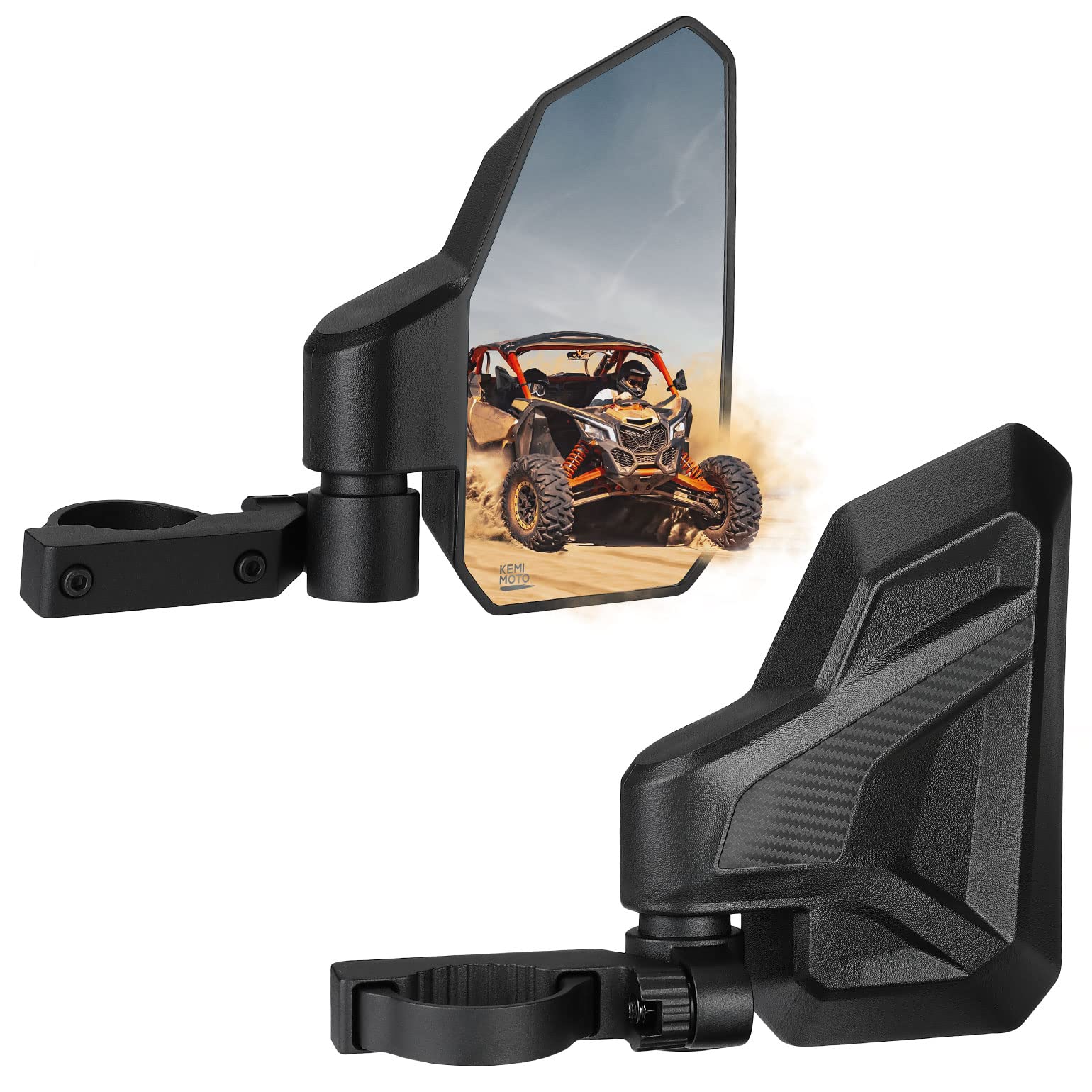 Kemimoto UTV Side View Mirrors Fit With Windshield