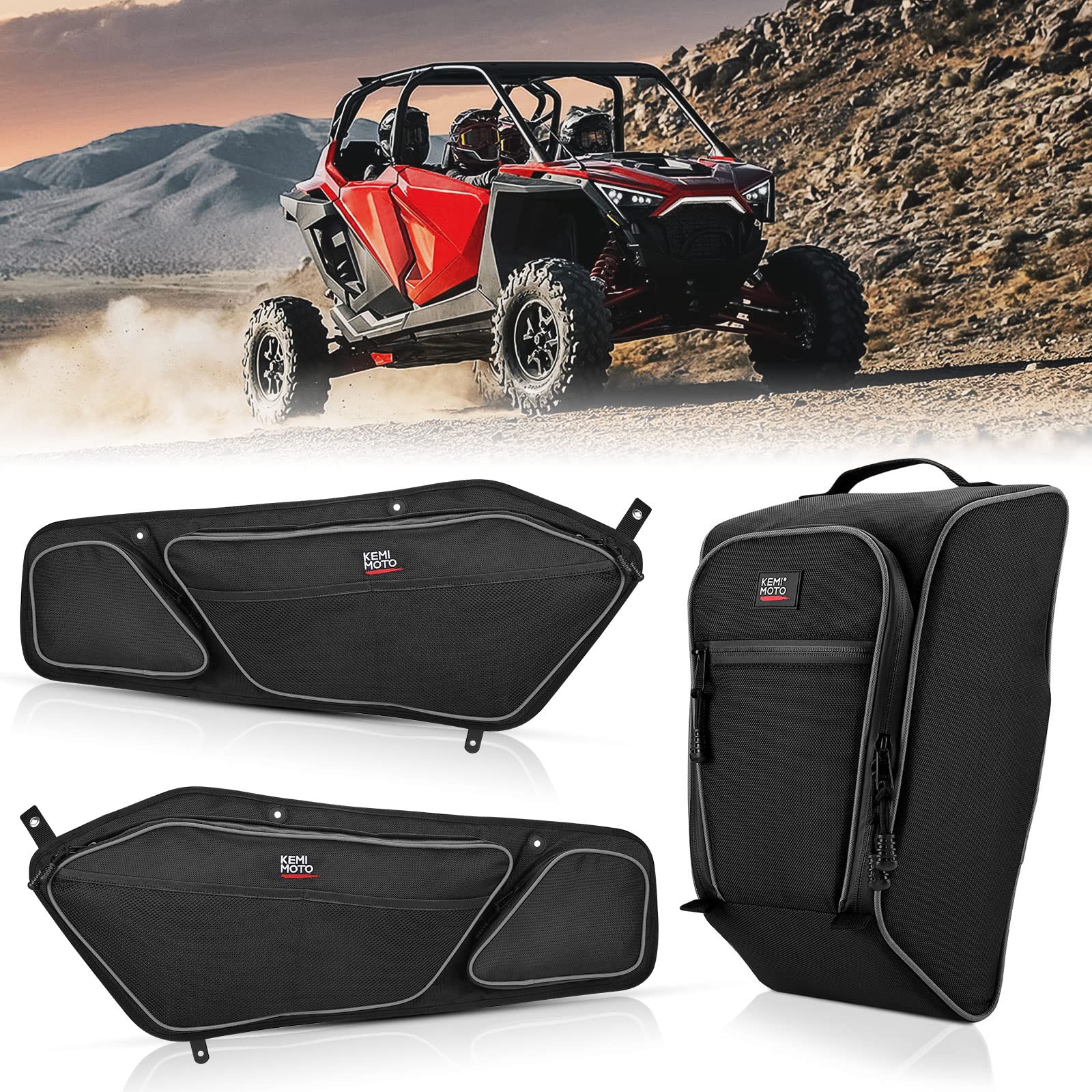 Kemimoto 1680D Door Center Bag for Polaris RZR XP 2020-2024