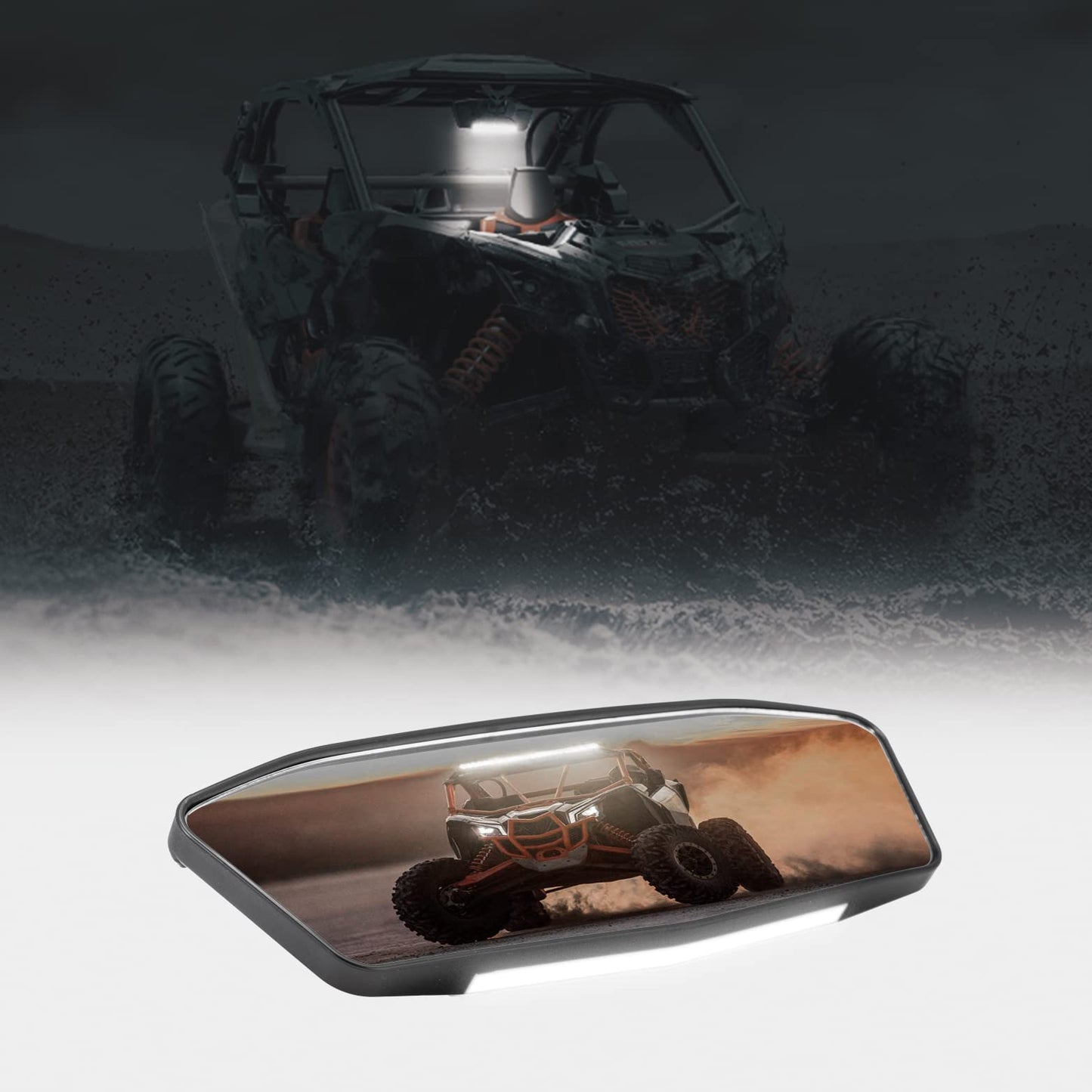 Kemimoto LED Rear Mirror With Interior Light for Can‑Am X3