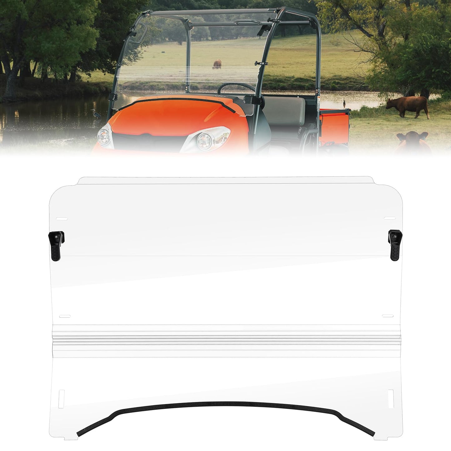 Kemimoto Front Windshield Scratch Resistant for Kubota RTV 400/500/520
