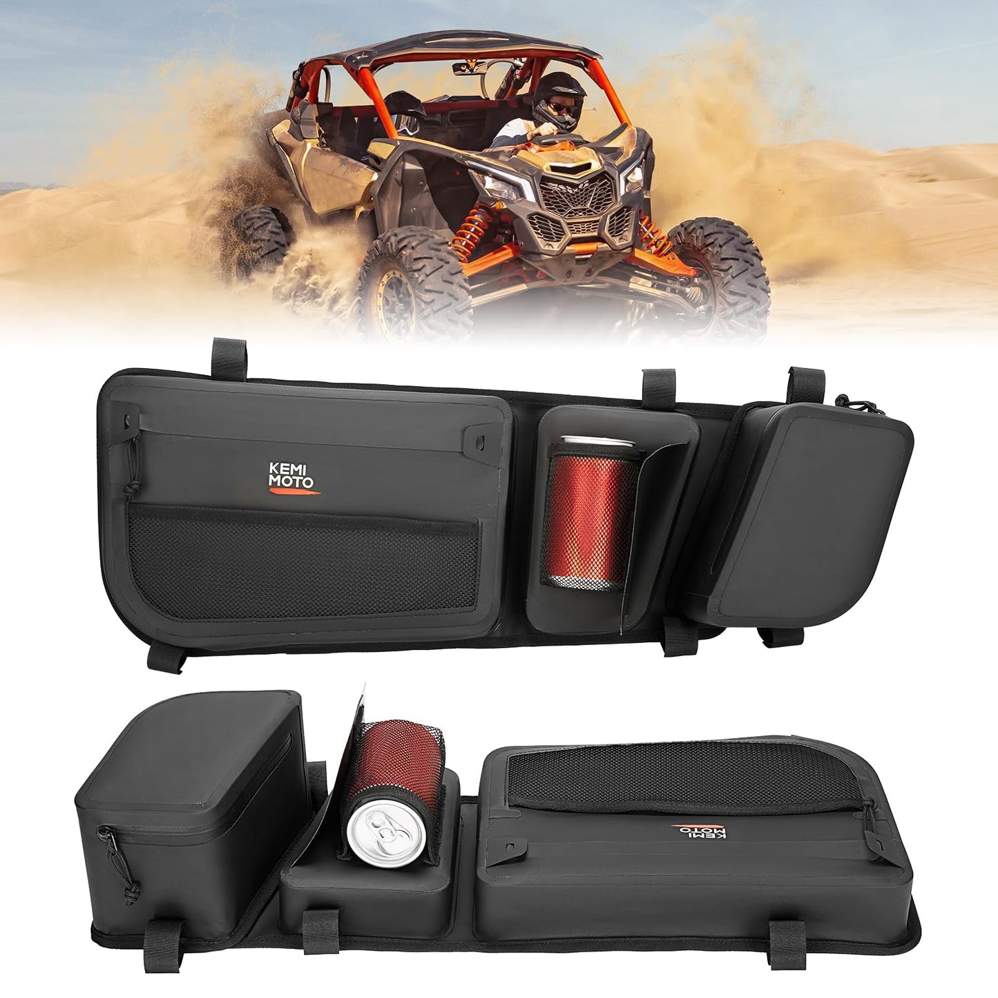 Kemimoto Door Bags Removable Knee Pad for Can‑Am Maverick X3