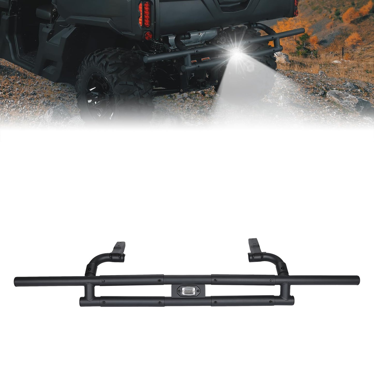 Kemimoto Rear Bumper with Light for Can‑Am Defender