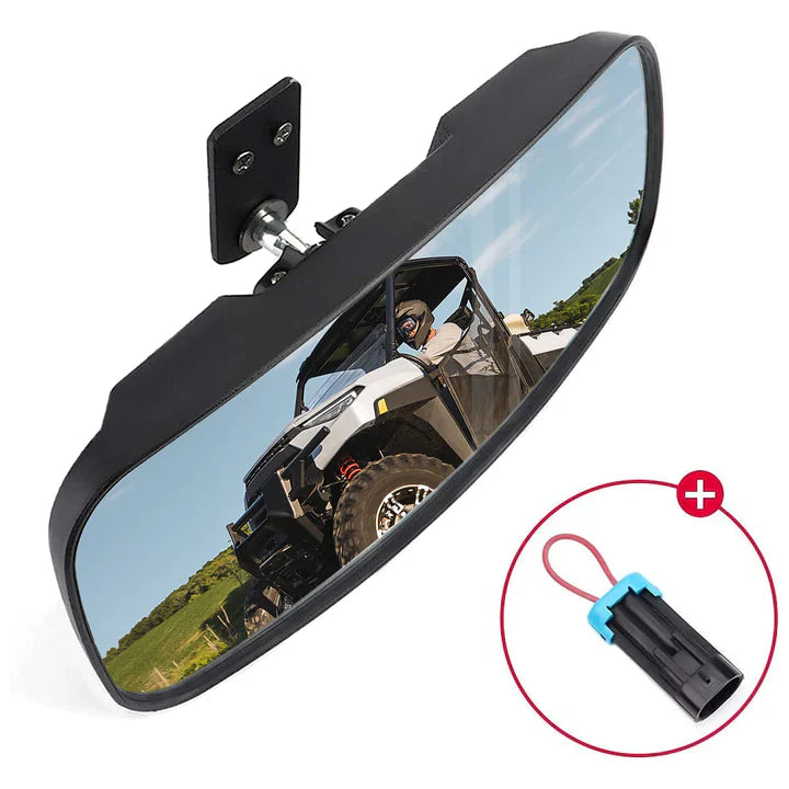 Kemimoto Rear Mirror & 40mm Wafer Light for Polaris Ranger
