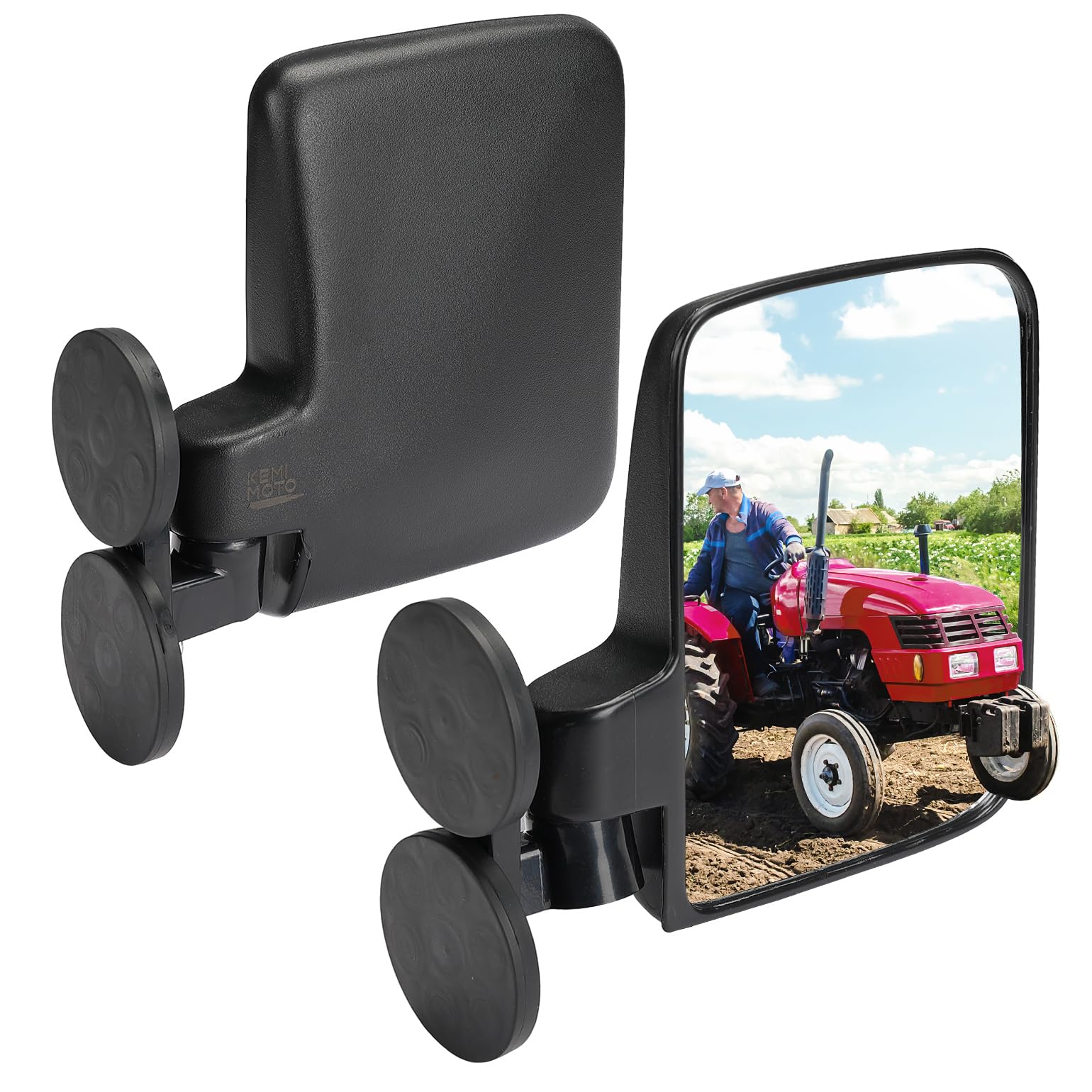 Kemimoto Magnetic Side Mirrors for Tractors, UTV, ATV – 1 Pair