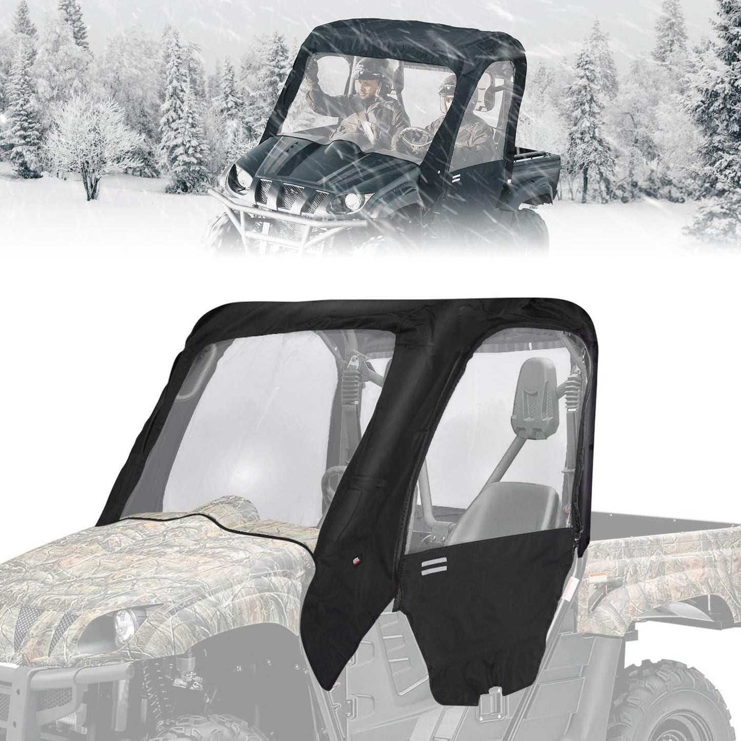 Kemimoto UTV Cab Enclosure 900D for Yamaha Rhino Half Doors