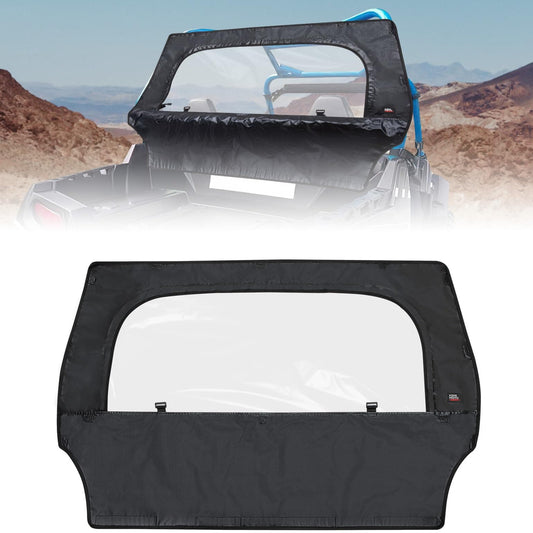 Kemimoto Rear Windshield with Zipper for Polaris RZR 570/800