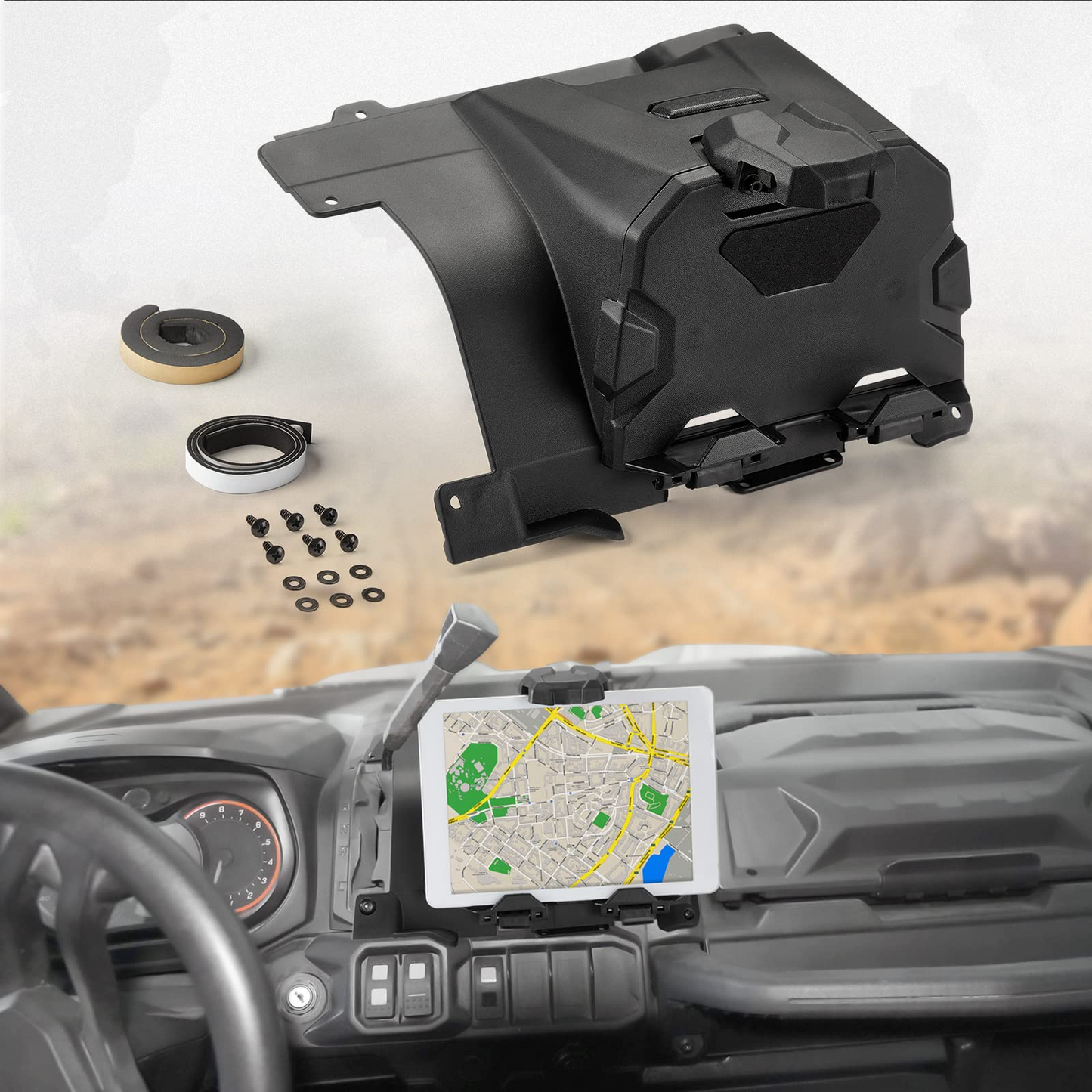 Kemimoto Tablet Holder Anti-Slip Compatible with Can‑Am Defender HD5/8/10