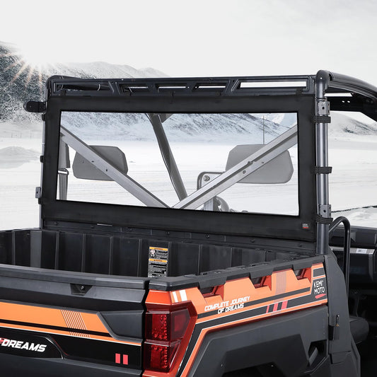 Kemimoto Waterproof Soft Rear Window for Polaris Ranger XP 1000/Crew
