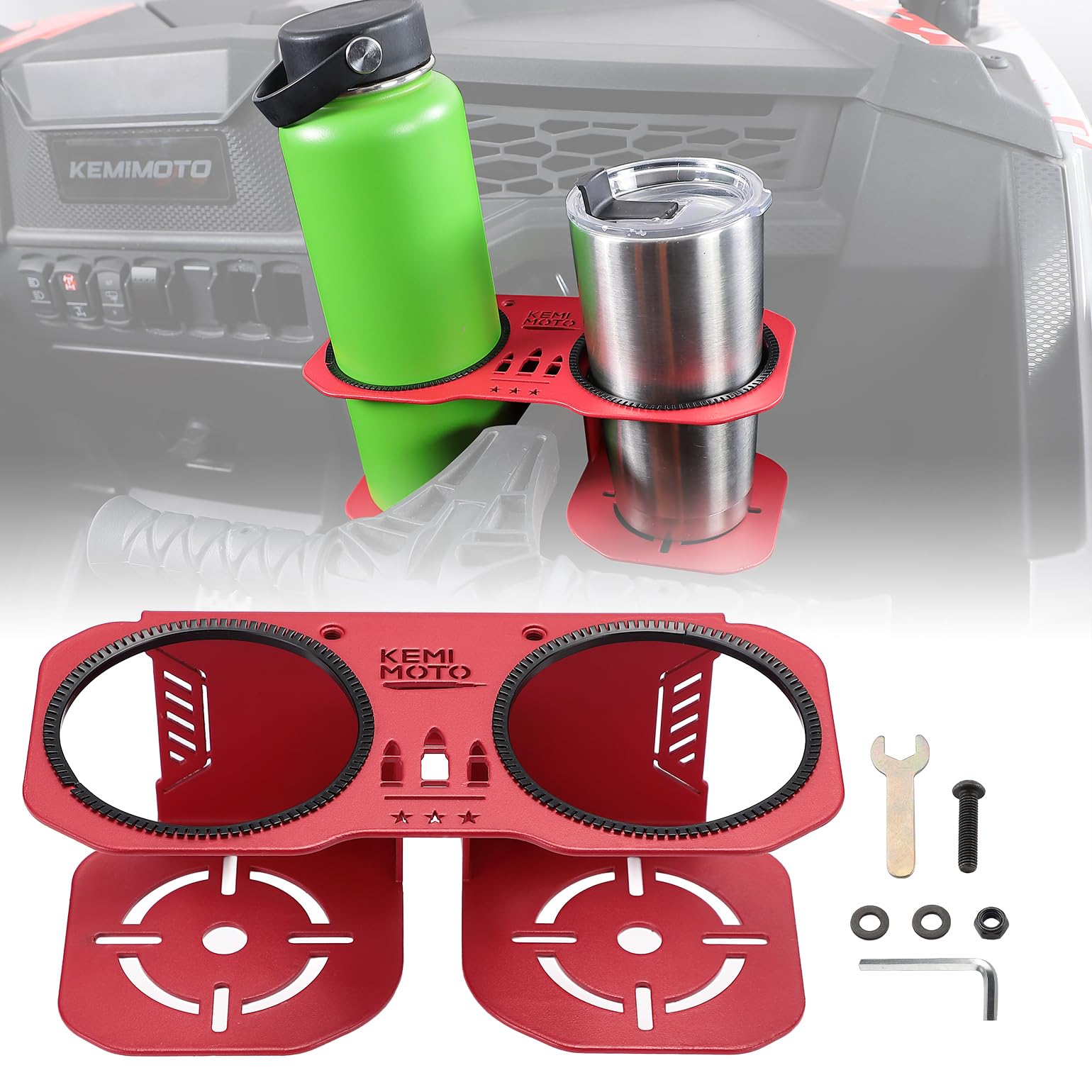 Kemimoto Upgrade Stable Grab Bar Cup Holder Large Capacity