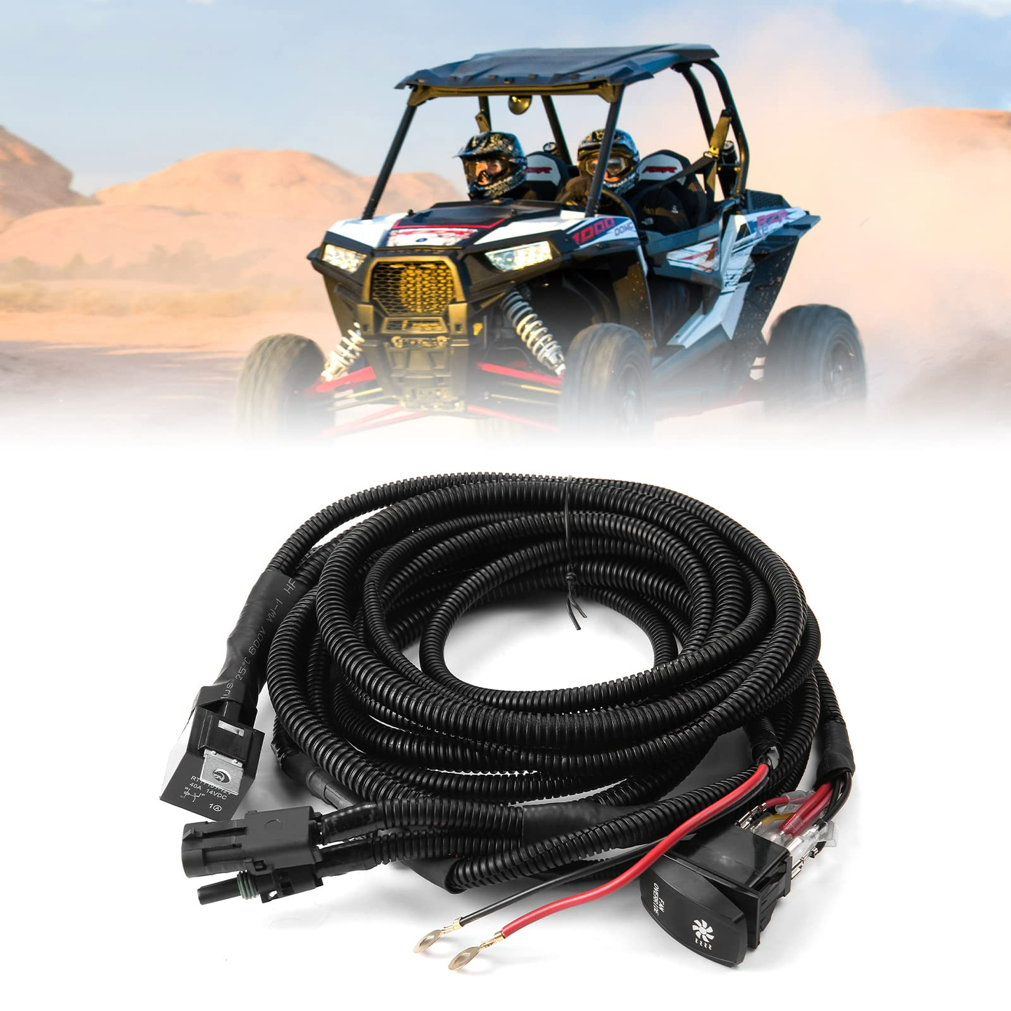 Kemimoto ATV/UTV Fan Override Switch Kit with Relay