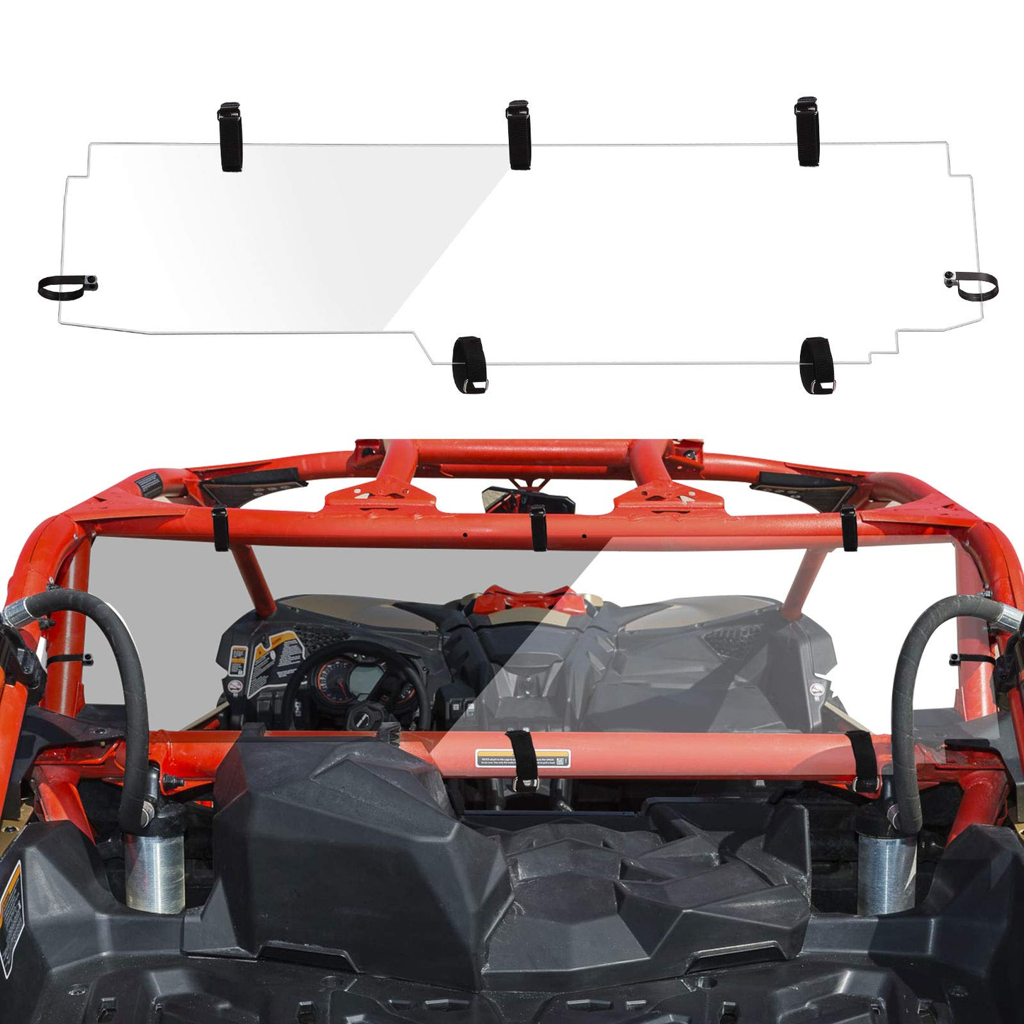 Kemimoto Soft Cab Enclosure Rear Windshield for Can‑Am Maverick X3 MAX