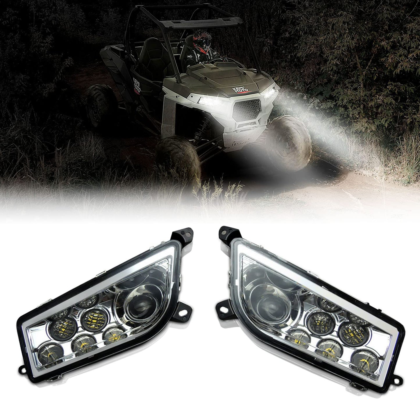 LED Headlight 30W for Polaris RZR XP 1000/Turbo/S 900 2014-2023