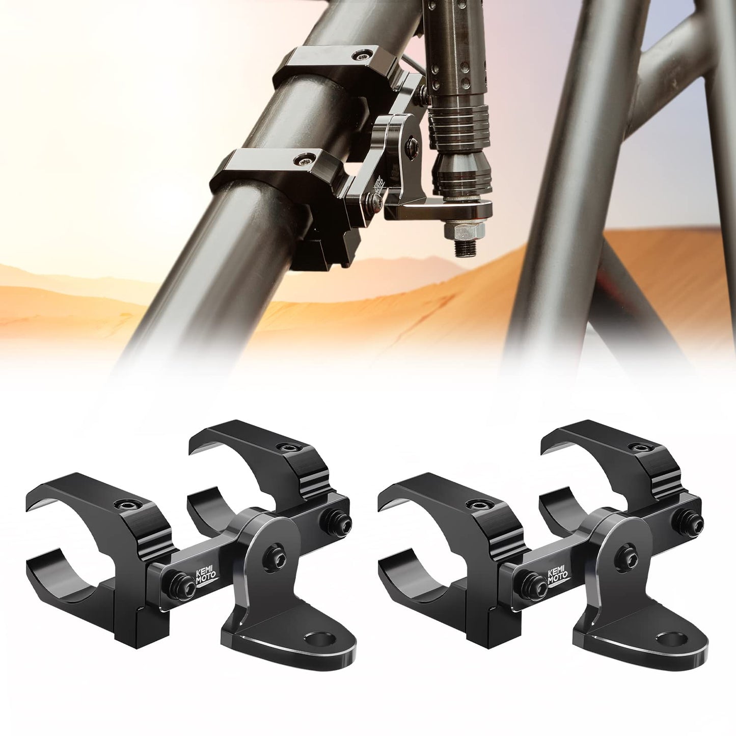 Kemimoto Aluminum UTV Whip Light Mount