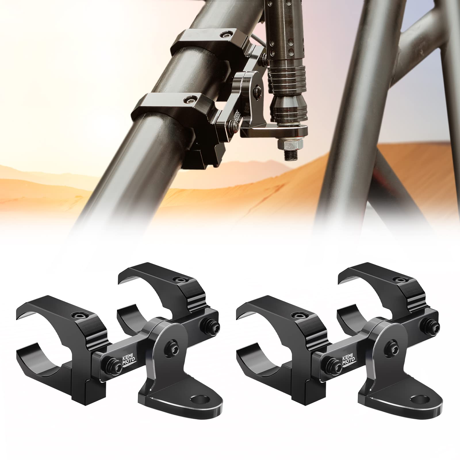 Kemimoto Aluminum UTV Whip Light Mount