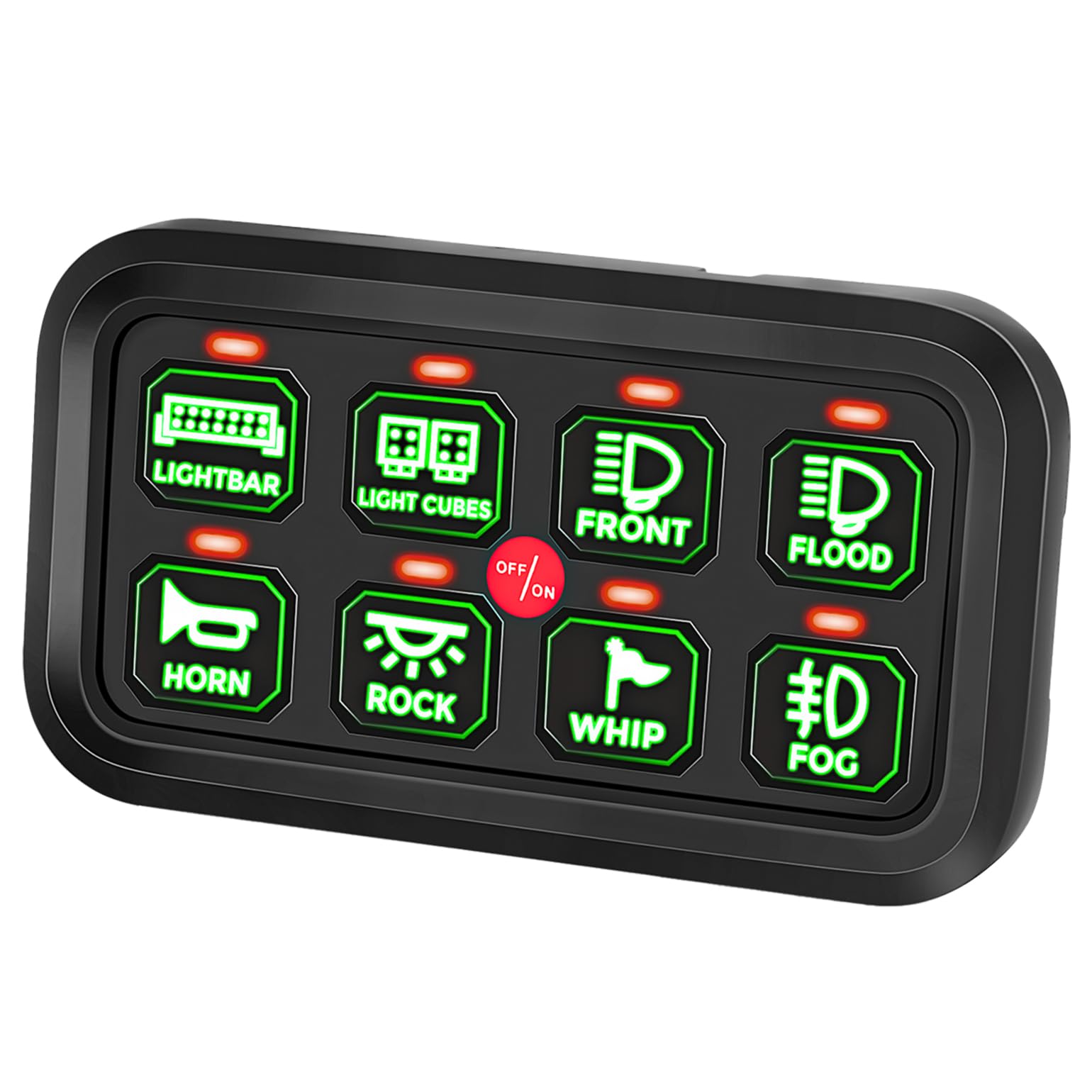 12-24V 8 Gang Switch Panel for Cars, UTVs, Trucks, Wrangler & RZR X3