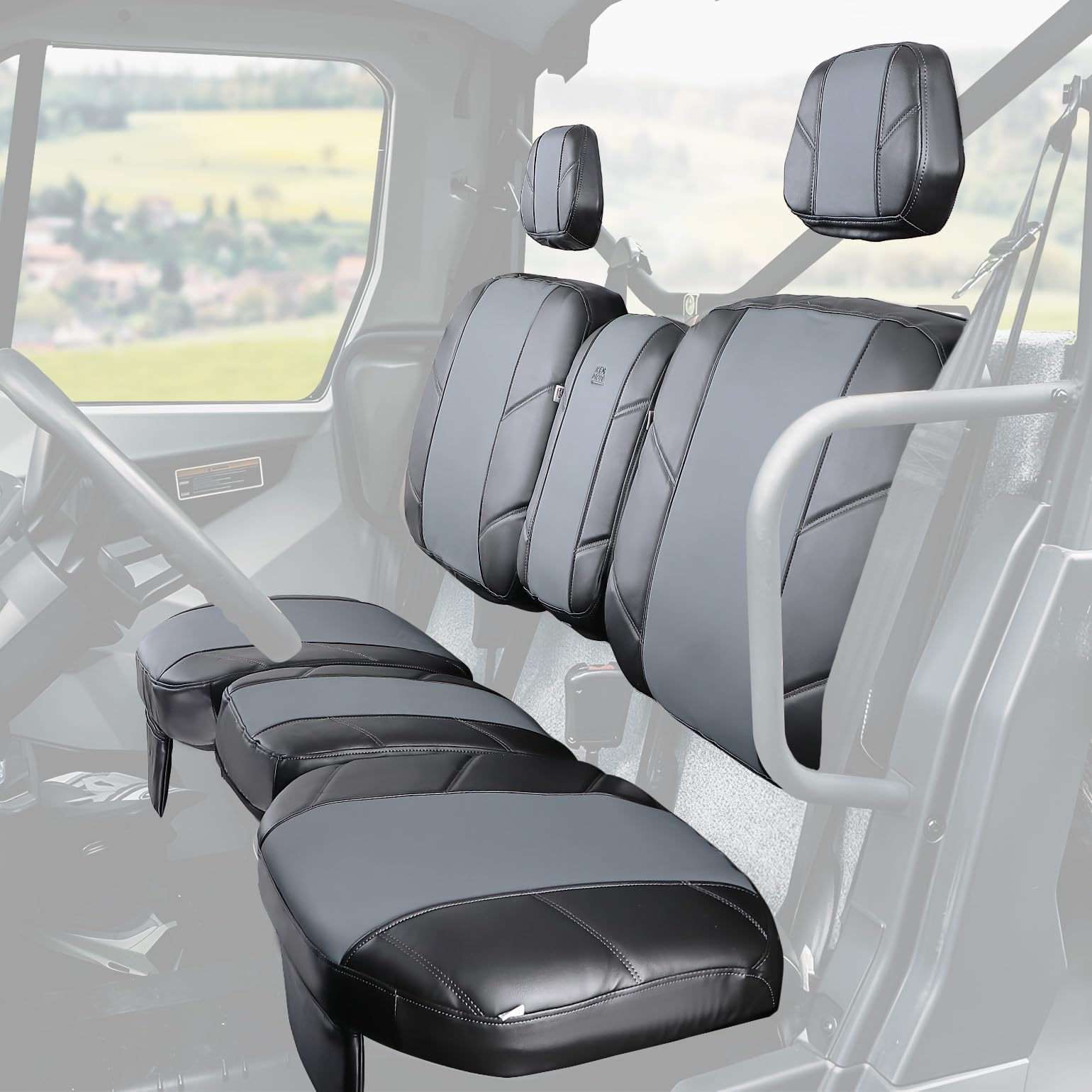 Kemimoto Leather Split Bench Seat Covers for Can‑Am Defender