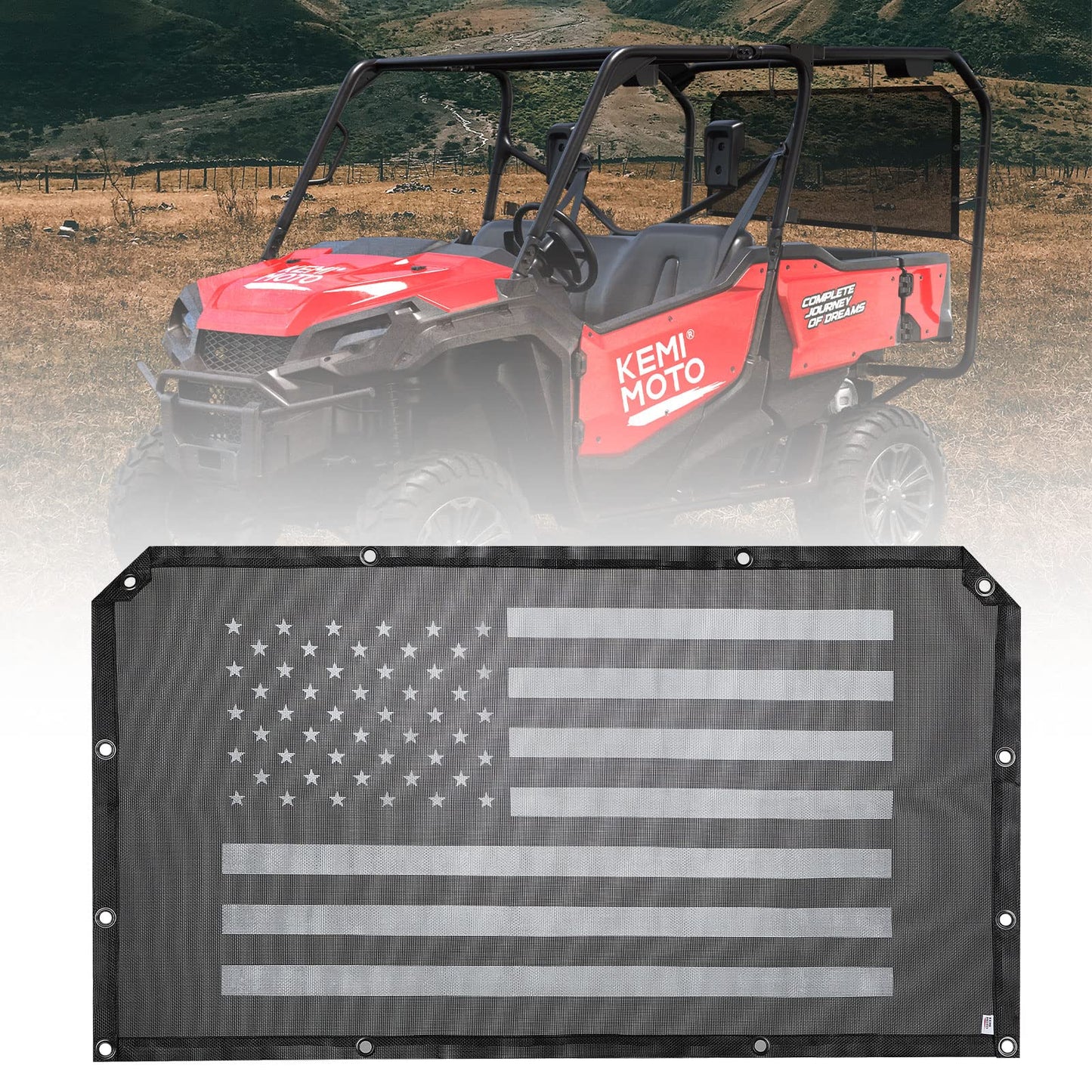 Kemimoto Glory Flag Window Net for Pioneer 500 700 1000