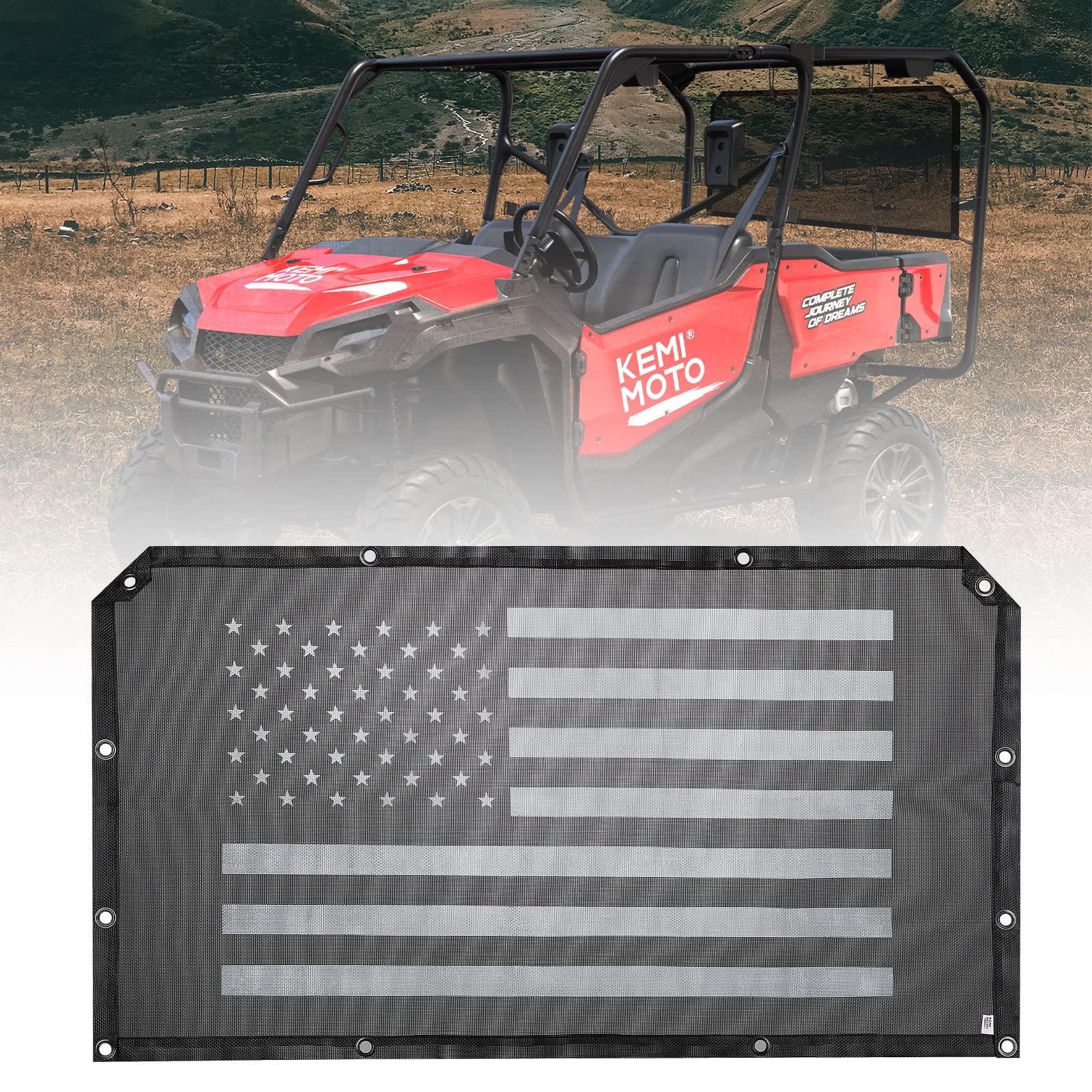 Kemimoto Glory Flag Window Net for Pioneer 500 700 1000