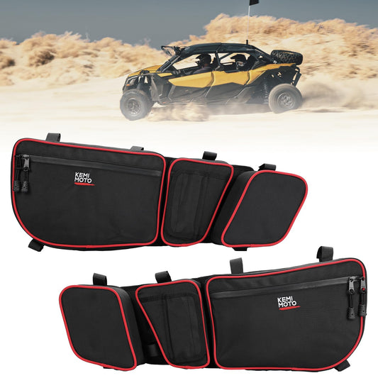 Kemimoto Bags with Knee Pads for Can‑Am Maverick X3 Red