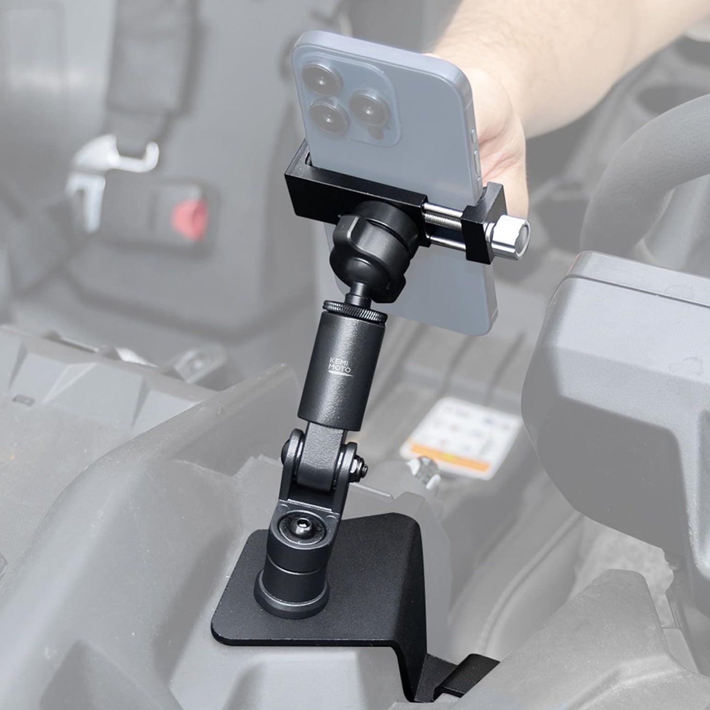 Kemimoto 360° Adjustable CNC Phone Mount for Can‑Am Maverick X3/MAX