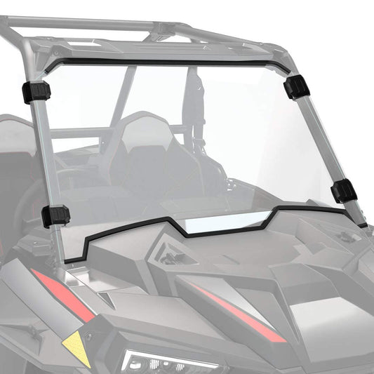 Kemimoto Front Windshield with 4 Black Clamps for Polaris RZR
