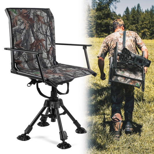 Kemimoto Camo 360 Degree Silent Swivel Blind Hunting Chair