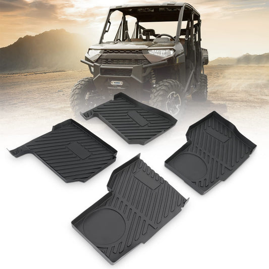 Floor Mats for Polaris Ranger Crew XP 1000 (2019-2024) 4 Pcs