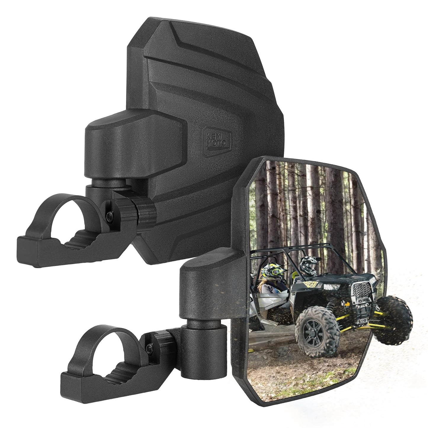 Kemimoto UTV Large View Side Mirrors for Roll Bar