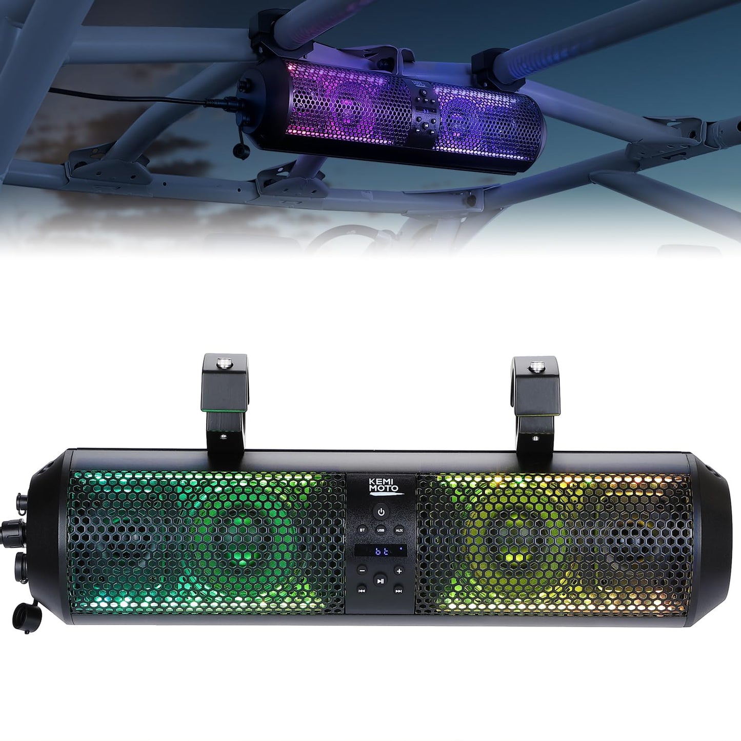 Kemimoto 18" UTV Sound Bar RGB Bluetooth for Maverick X3/RZR