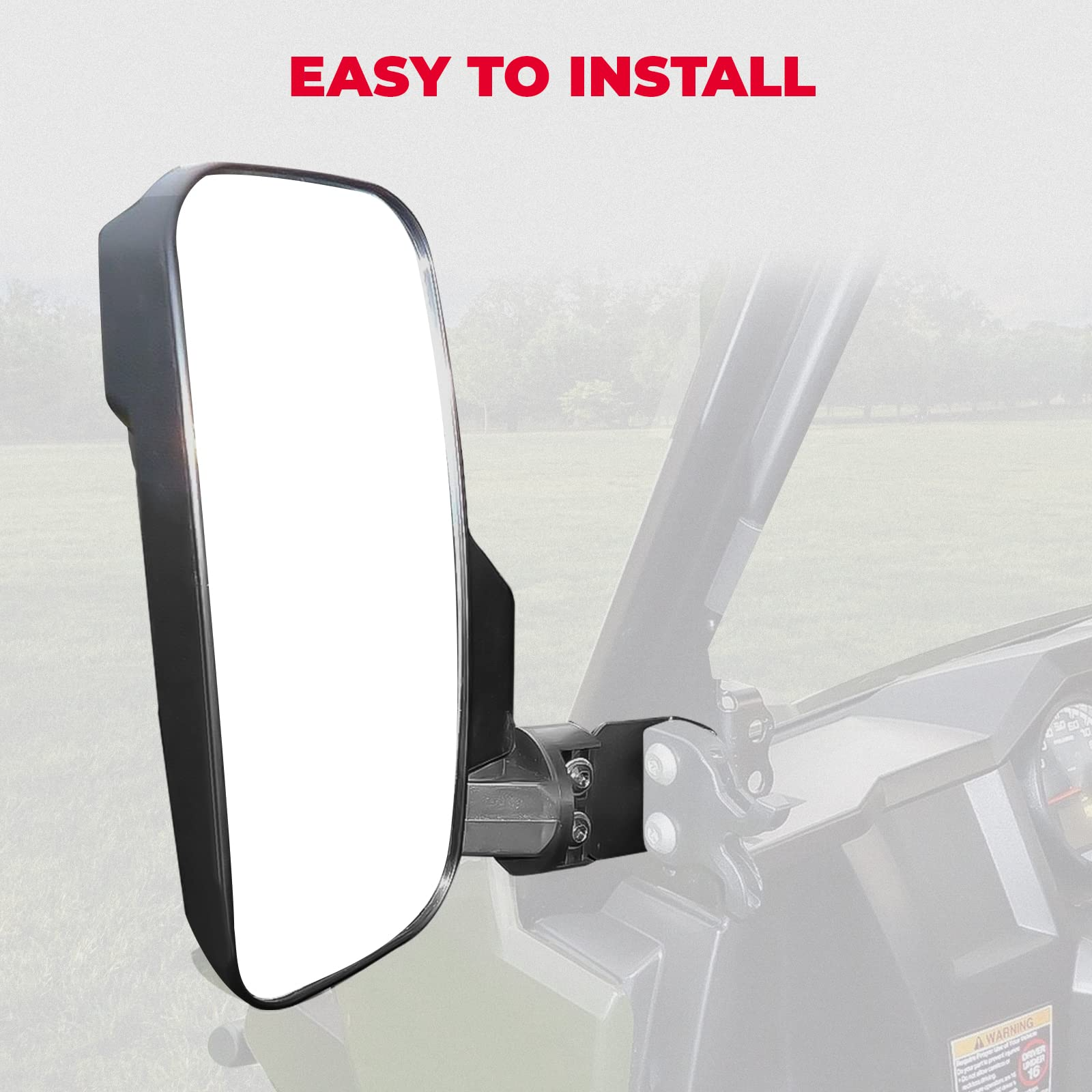 Kemimoto Large UTV Side Mirrors Pro-fit Cage 10"