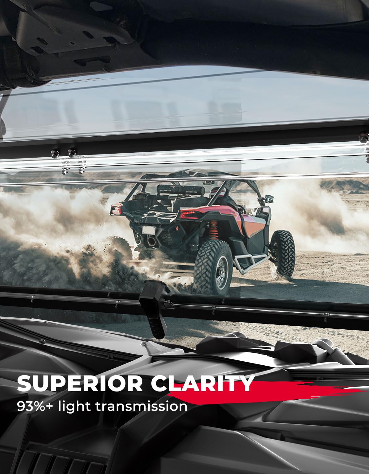 Kemimoto Scratch Resistant Flip Windshield 1/4" Polycarbonate for Maverick X3