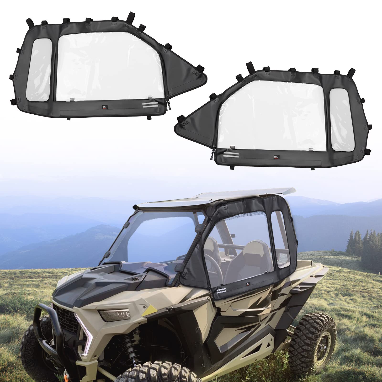 Upper Doors & 3-IN-1 Flip Windshield for Polaris RZR 1000