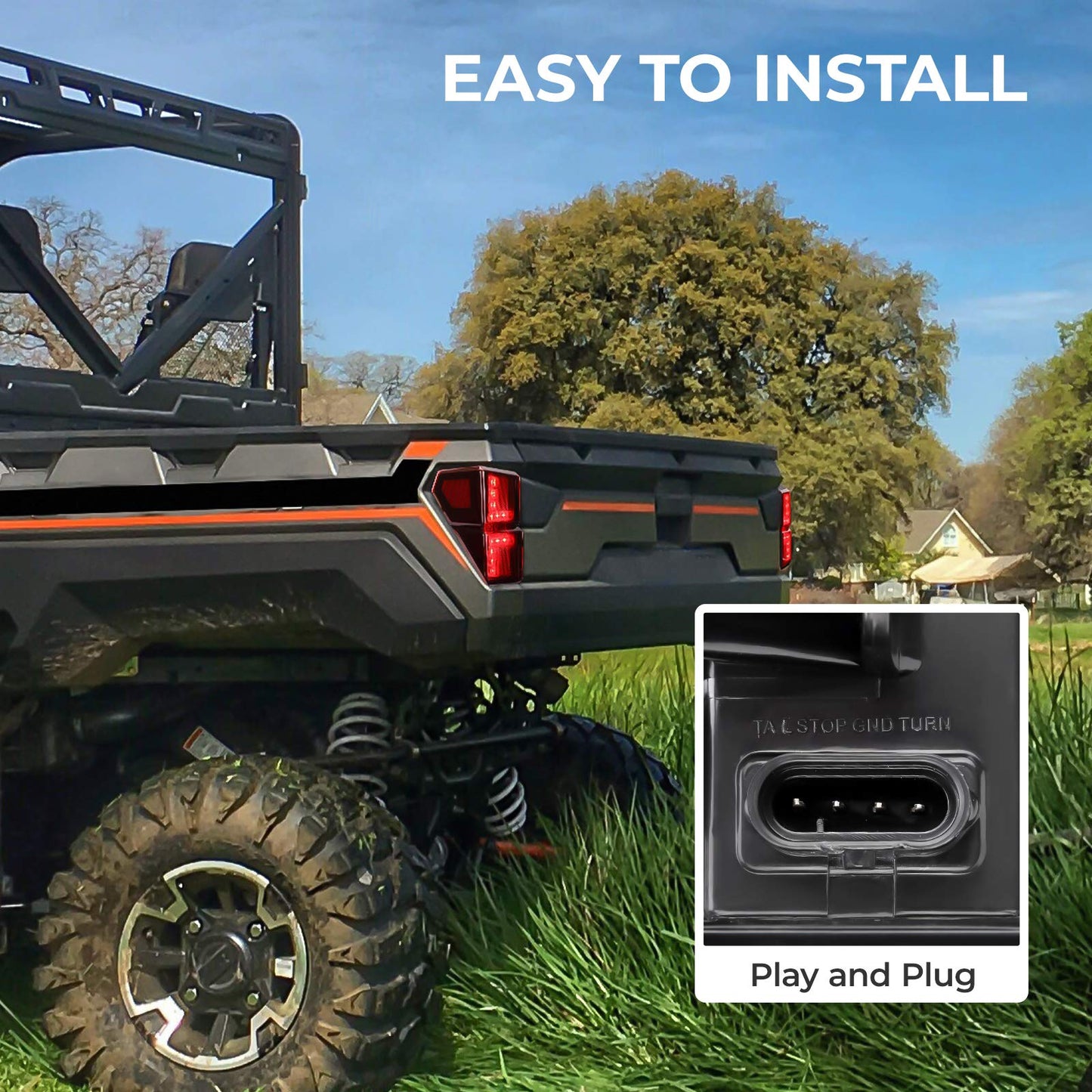 Kemimoto Tail Lights Polaris Ranger 1000 XP Crew IP65