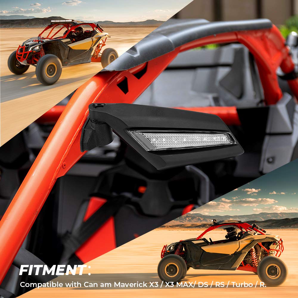 Kemimoto LED Mirrors With Turn Signal For Can‑Am Maverick X3