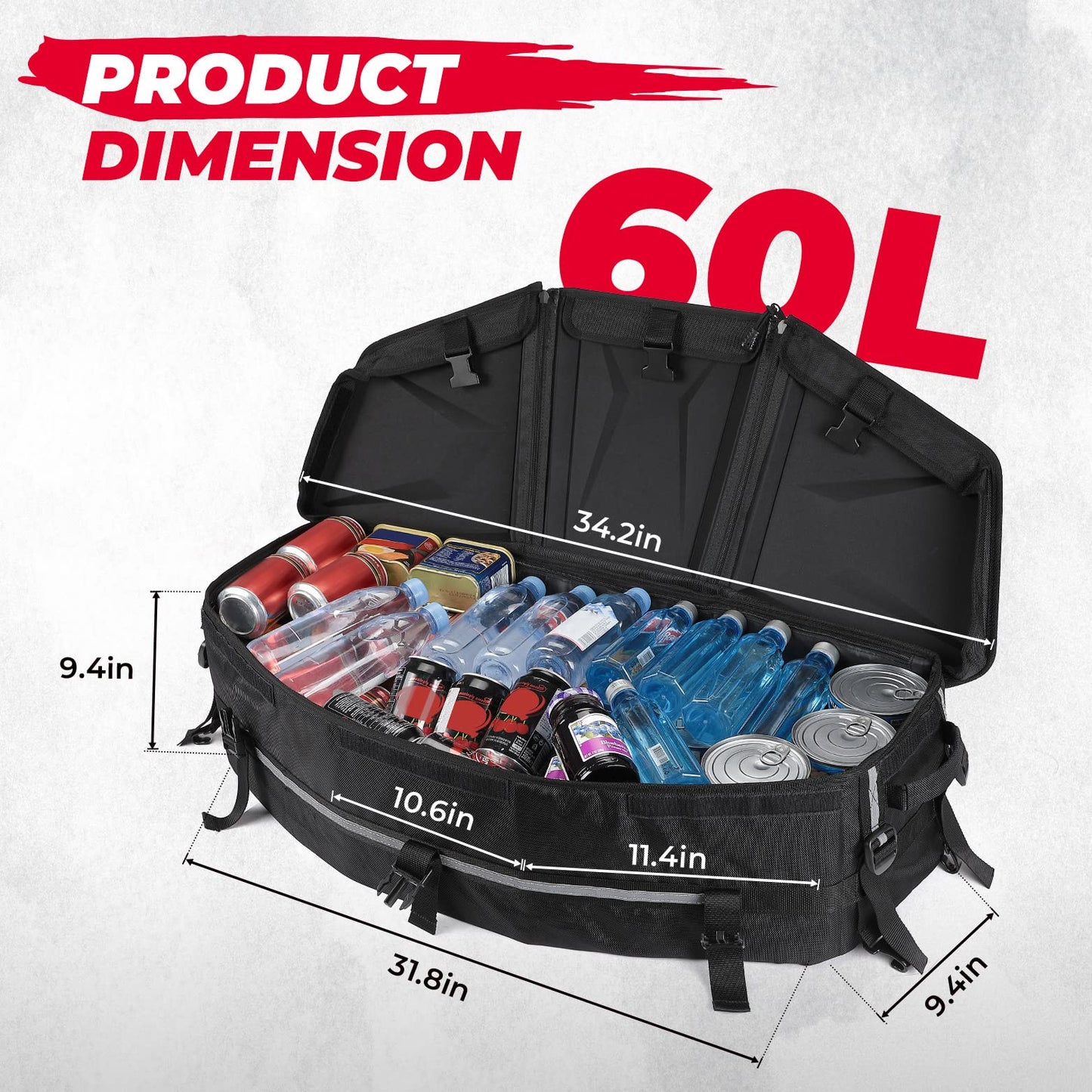 Kemimoto Front Storage Bags 60L Capacity for Can‑Am Maverick X3
