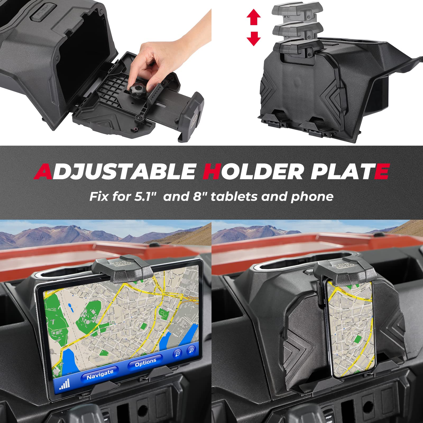 Tablet Holder Electric Device GPS Mount for Polaris Ranger XP 1000/crew