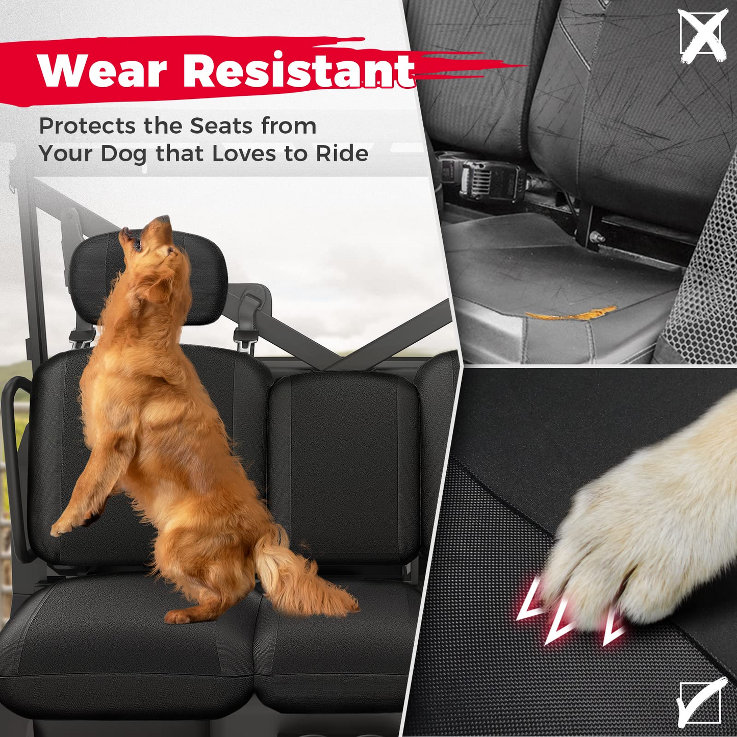 Kemimoto UTV Seat Cover for Can Am Defender HD5|7|8|9|10
