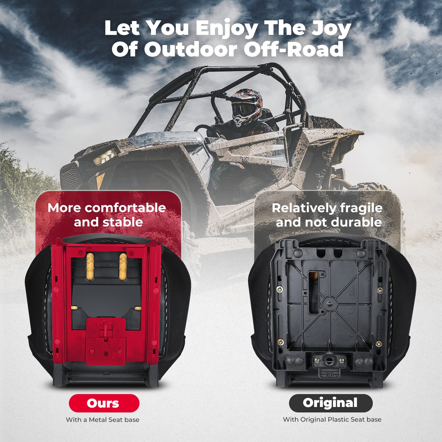 Kemimoto UTV Seat Lowering Base for Polaris RZR XP