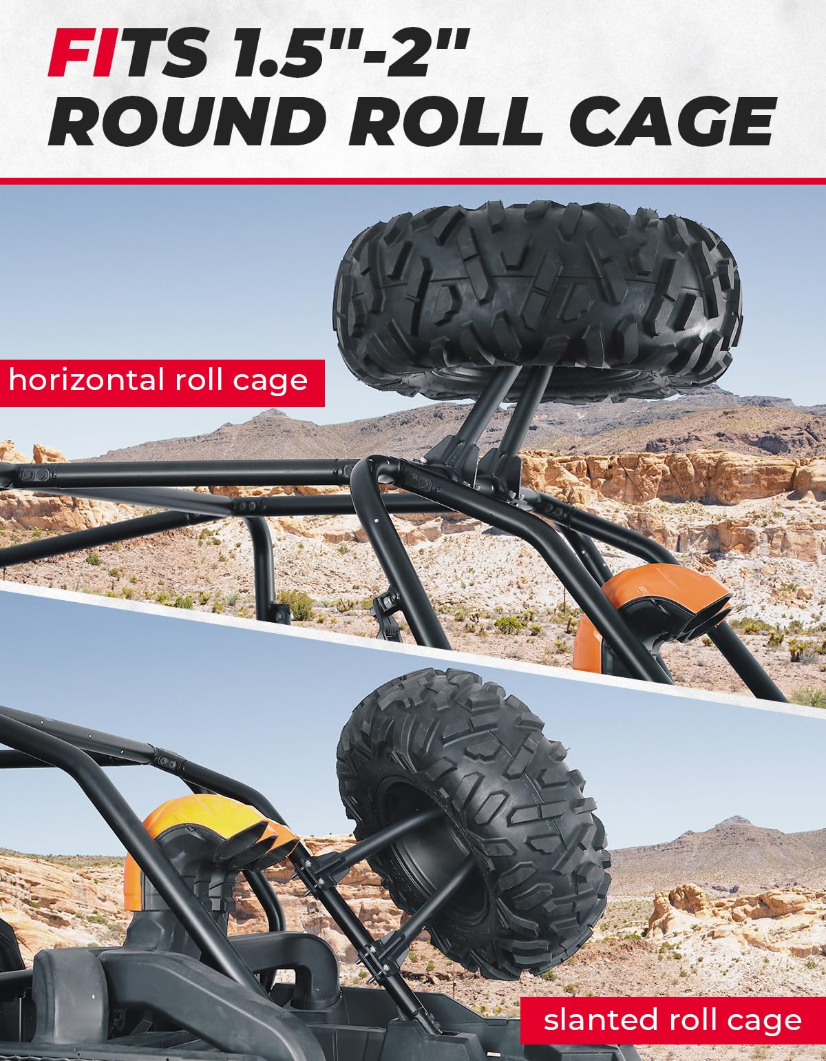 Kemimoto Spare Tire Carrier for Polaris RZR & Kawasaki Mule