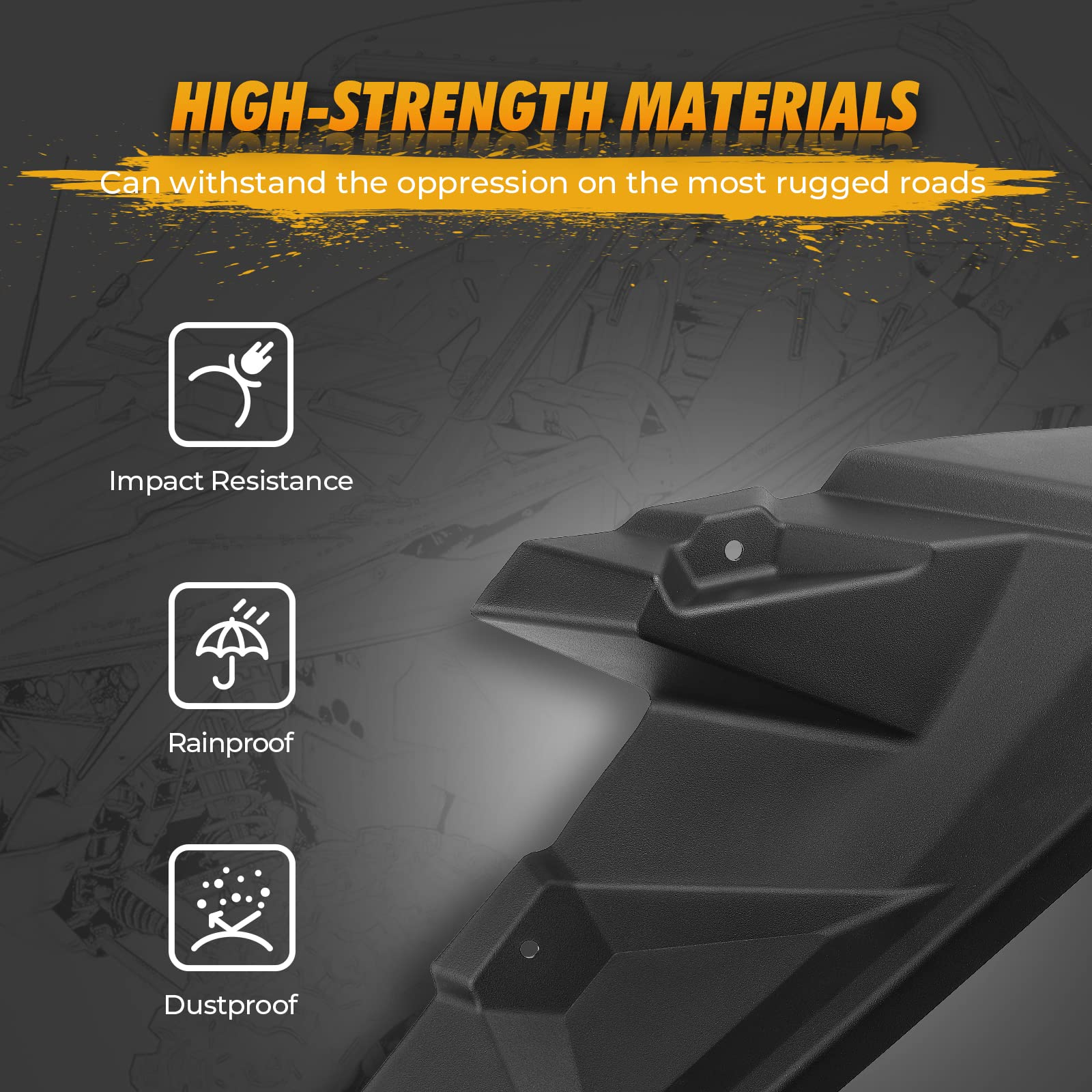 Kemimoto 8.5 Inch Mud Flap for Polaris RZR XP 1000/4