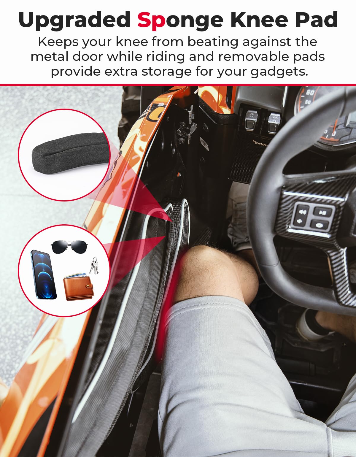Kemimoto Front Door Bags with Knee Pads Water‑Resistant Oxford