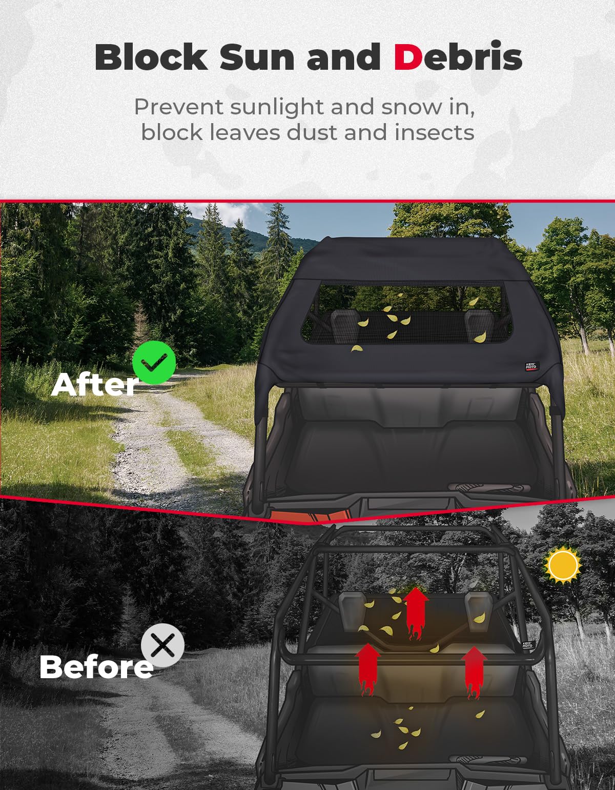 Kemimoto Upgraded Soft Roof for Pioneer 1000-5 2016-2023
