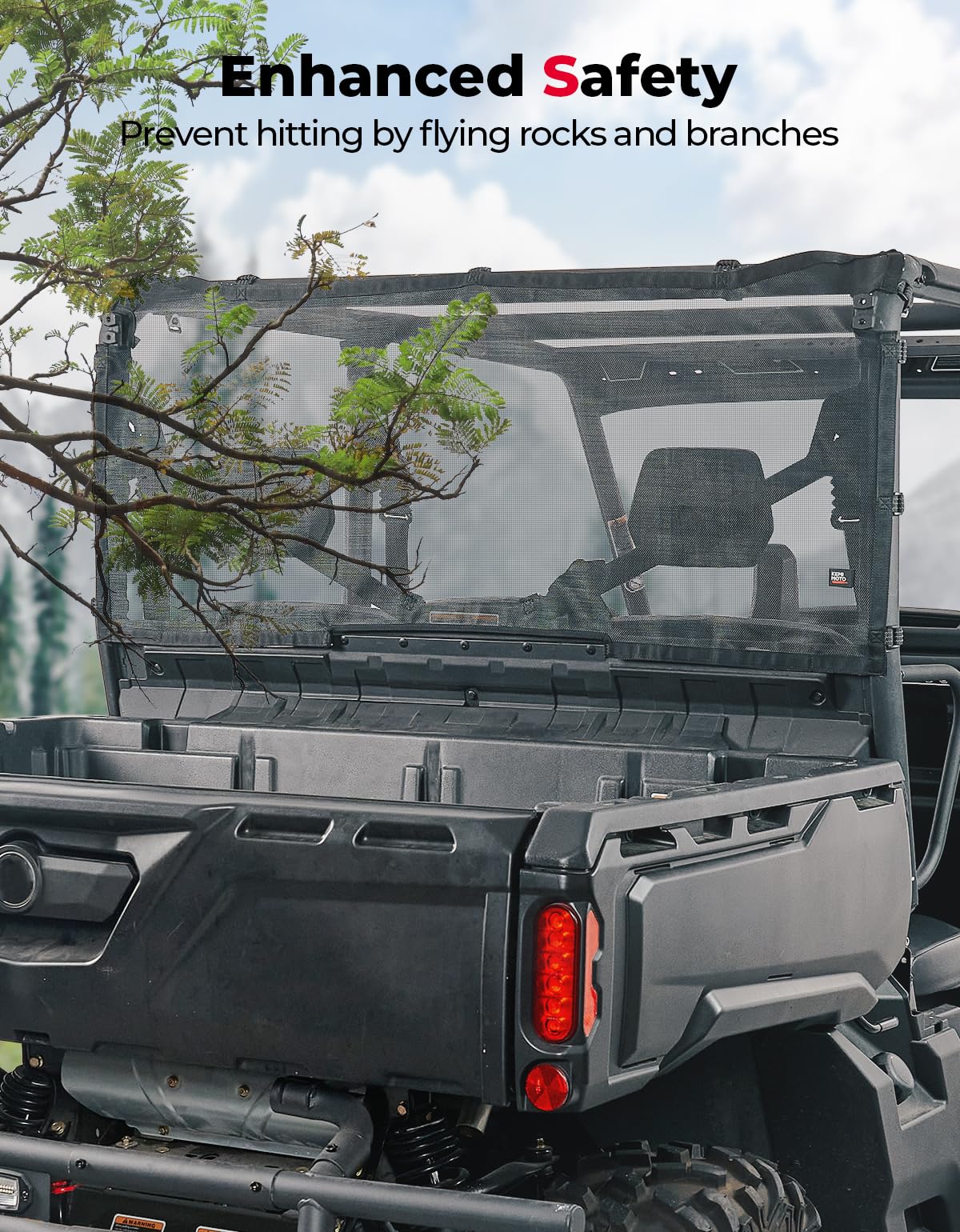 Kemimoto Rear Ventilated Window Nets for Can‑Am Defender